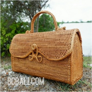 natural ata grass rattan handbag balinese full handmade